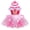 Pink, variant on QEFJNO Baby Girls Princess Dress Up Clothes Off-shoulder Birthday Romper Tutu Dress with Headband Halloween Christmas Party Outfits
