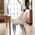 thumbnail image 2 of YOUNIKE Set of 2 Dining Chairs, Modern Minimalist Style, Soft Cushioned Kitchen Chairs, Armless Side Chairs, High Back Chairs, Cream, 2 of 12