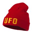 thumbnail image 2 of UFO Embroidered Long Beanie - Red OSFM, 2 of 5