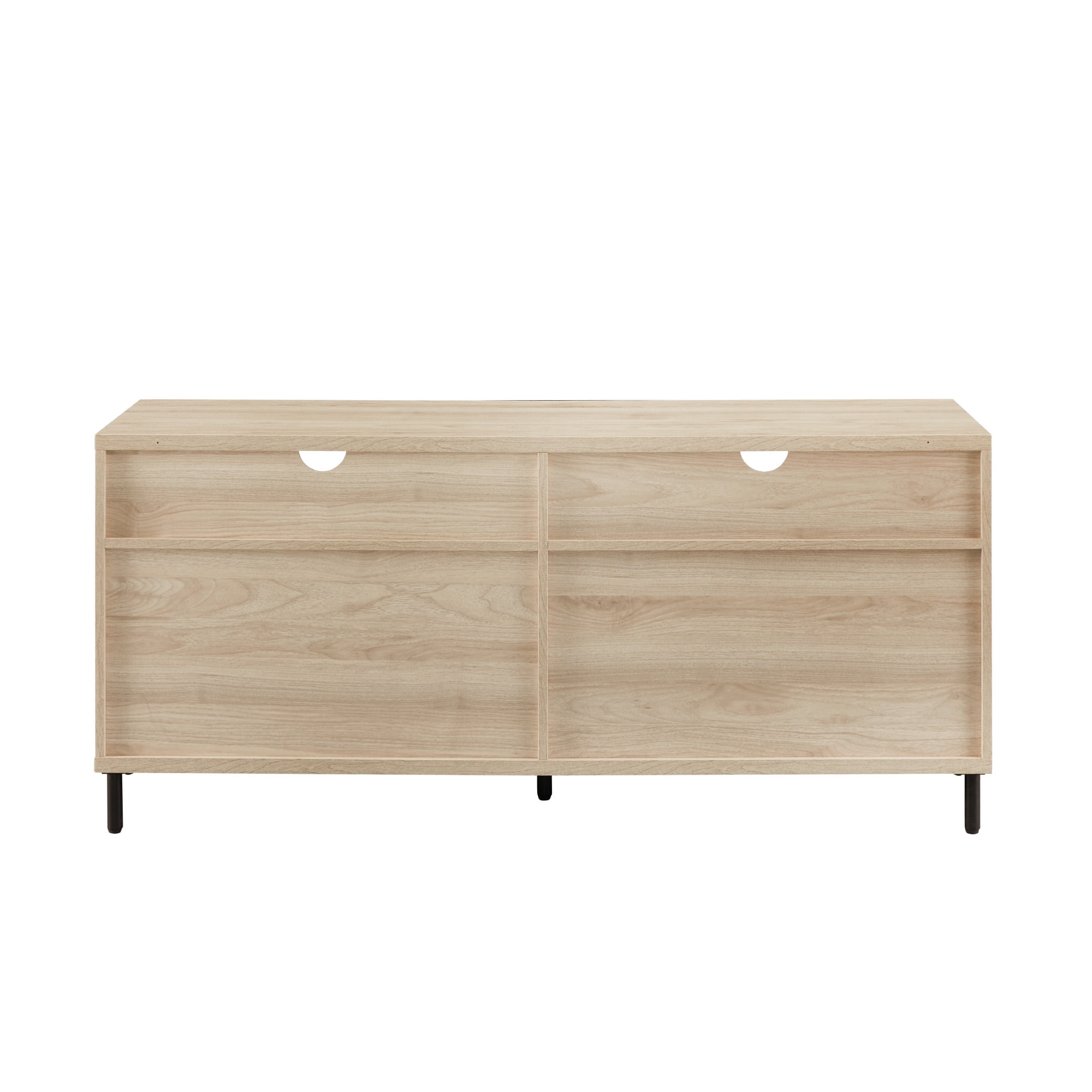 Manor Park Modern Wood and Glass TV Stand for TVs up to 60”, Birch