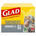 thumbnail image 2 of Glad Clear Garbage Bags - Regular 74 Litres - 10 Trash Bags, Guaranteed strong, 2 of 5