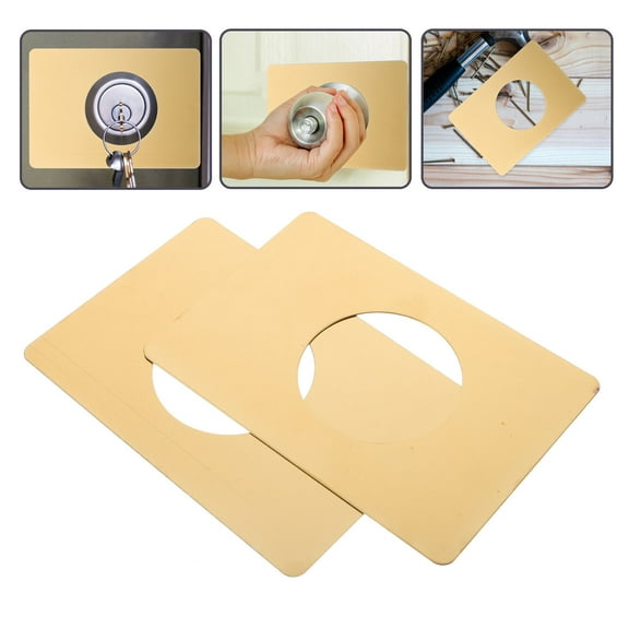 Pawsdot 2Pcs Stainless Steel Door Knob Plate Covers with Golden Finish for Home