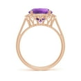 thumbnail image 2 of ANGARA Natural 3.2 Ct. Amethyst with Diamond Halo Ring in 14K Rose Gold for Women (Ring Size: 12), 2 of 11