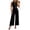 Black, variant on Women's Formal Vest and Pants Two-Piece Set, Round Neck Button-Down Vest with Matching High Waist Wide Leg Pants, Elegant Outfit for Work and Special Occasions