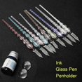 thumbnail image 2 of Crystal Glass Dipping Pen Gift Box Colorful Gold Powder Ink Signature Pen Set Creative Stationery Gifts For Friends Classmates, 2 of 6