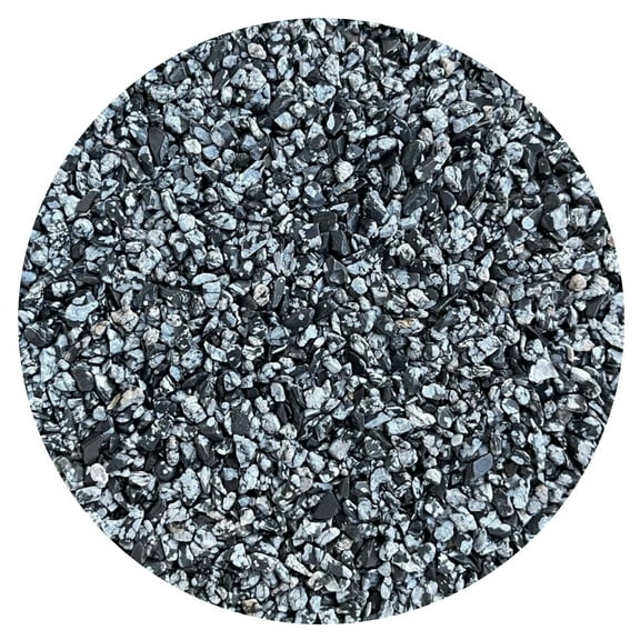 0.5 Pound Natural Semi Tumbled Gemstone Chips, Crushed Mini Crystals, Undrilled Crystal Chips (Snowflake Obsidian)