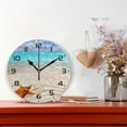thumbnail image 2 of Dreamtimes Summer Beach Starfish Wall Clock, 10 Inch Silent Non Ticking Round Clock Oil Painting Clock Easy to Read Clock for Living Room Bedroom Bathroom Home Decor, 2 of 7