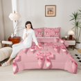 thumbnail image 4 of Castle Fairy Cartoon Bow Letter Monogrammed P Bedding Comforter Set 2pcs for Teenagers Boys Girls,Kawaii Ribbon Bowknot Twin Comforter Sets Microfiber,Cute Bowtie Initial Breathable Bedding Set, 4 of 8
