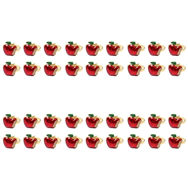 Paquete de 36 servilleteros, redondos de manzana roja para bodas, cenas, banquetes, Navidad, cumpleaños