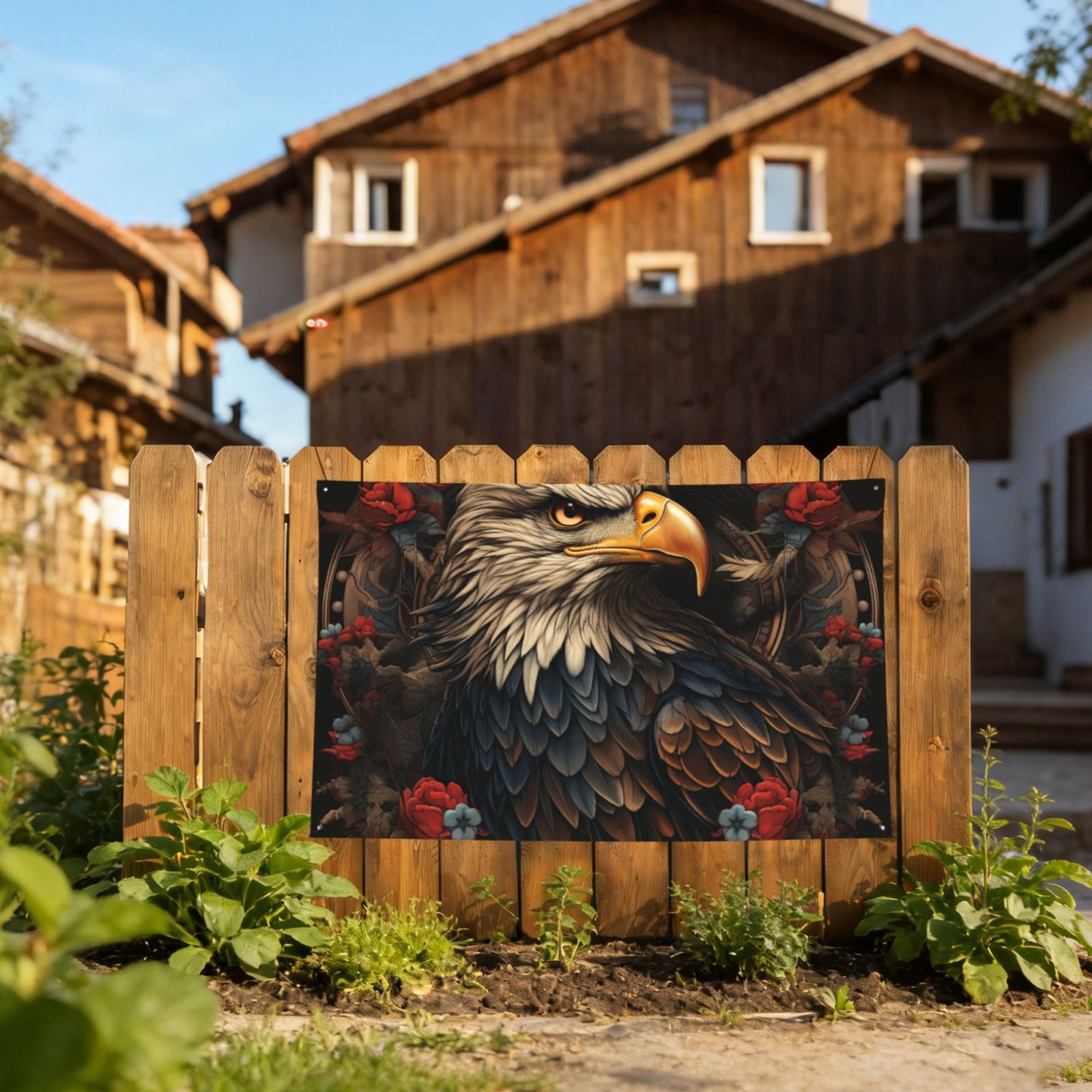 USA Navy Eagle American Flag United States Art Four Hole Decorated Banner Flag for Garden Yard Home Decoration Indoor Outdoor 4x6 Ft
