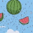 thumbnail image 5 of Awypu Hand Drawn Cartoon Watermelon Shower Curtain - Durable and Washable - Waterproof - Multiple Sizes White, 5 of 7