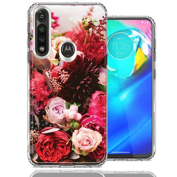 MUNDAZE For Motorola Moto G Power Colorful Flowers Design Double Layer Phone Case Cover