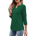 thumbnail image 5 of WIHOLL 3/4 Length Sleeve V Neck Blouses for Women Dressy Casual Spring Summer Tops Business Casual Resort Wear, 5 of 11
