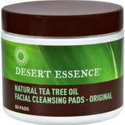 Desert Essence HG0375089 Natural Tea Tree Oil Facial Cleansing Pads - Original, 50 Pads