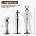 thumbnail image 3 of Wooden Coat Rack Stand, Vintage Natural Birch Wood Coat Racks Freestanding, Solid Coat Tree Stand with 14 Hooks, Classic Sturdy Coat Racks Hall Tree for Entryway, Office, 3 of 8