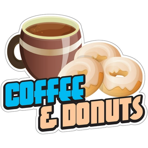 Coffee And Donuts 8" Decal Concession Stand Food Truck Sticker