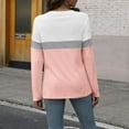 thumbnail image 4 of Blouses for Women Color Block Crew Neck Long Sleeve Pullover Tee Shirts Stretch Comfy Classic Fit Casual Tunic Tops, 4 of 5