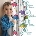 thumbnail image 3 of Blackout Kids Curtains,White Cartoon Dinosaurs Flowers Pattern Childrens Insulated Curtains Set Of 2,Bedroom Essentials,Toddler Room Decor 42"x84", 3 of 5