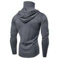 thumbnail image 3 of BXINGOHAI Hooded Sweatshirts With Mask For Men Solid Pullover Shirts Outdoor Casual Hoodies Tactical Fishing Sweatshirt Gray,M, 3 of 5