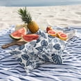 thumbnail image 6 of 2 Pack Outdoor Waterproof Throw Pillow Covers,Blue Flower Tropical Palm Leaves Decorative Square Patio Pillowcases for Chair Couch Sofa 16x16in, 6 of 9