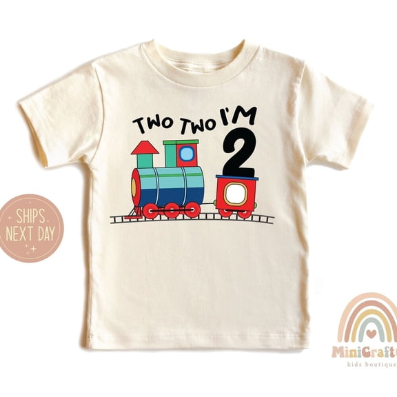 Bella Canvas with 2Nd Birthday T-Shirt, Two Two Birthday T-Shirt, Birthday Boy Shirt, Retro Party Shirt, Train Birthday Shirt, Choo Choo I'M Two Birthday Tee Cute Baby Boy or Girl Bodysuit Gift