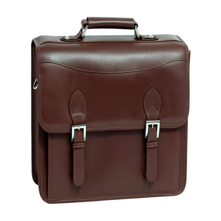 Siamod Belvedere Double Compartment Leather Laptop Briefcase -