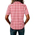 thumbnail image 7 of Garbnen Plaid Polo Shirts for Women Raglan Collared Henley Short Sleeve Tops for Women Color Block Casual Dressy Business Women's Golf Shirt Red S, 7 of 7