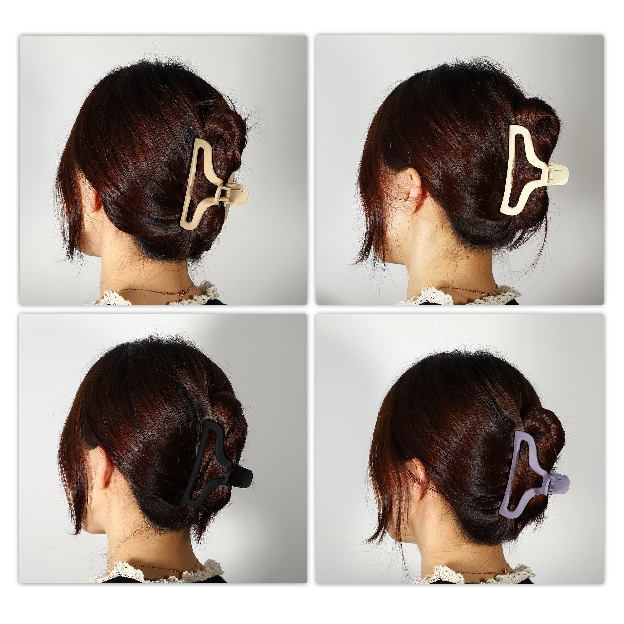 Unique Bargains Plastic Hair Claws Hair Clips Hair Barrettes Purple