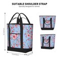 thumbnail image 2 of Insulated Cooler Bag, Watercolor blue berry blossoms Large Freezer Cooler Tote Bags Insulated for Food, Insulated Grocery Shopping Bags with Zippered Top for Travel School Picnic, 2 of 8