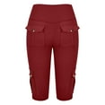 thumbnail image 7 of YOTMKGDO Womens Shorts Biker Shorts Women High Waisted Short Leggings Knee Length Womens Gym Workout Long Shorts, Red Small, 7 of 7