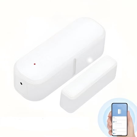 Smart WiFi Door and Window Sensor, No Hub Required Wireless Contact Sensor with App Alerts, Compatible with Alexa & Google Assistant(White, Battery Not Included)