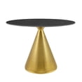 thumbnail image 2 of Modway Tupelo 42" Oval Artificial Marble Dining Table in Gold Black, 2 of 6