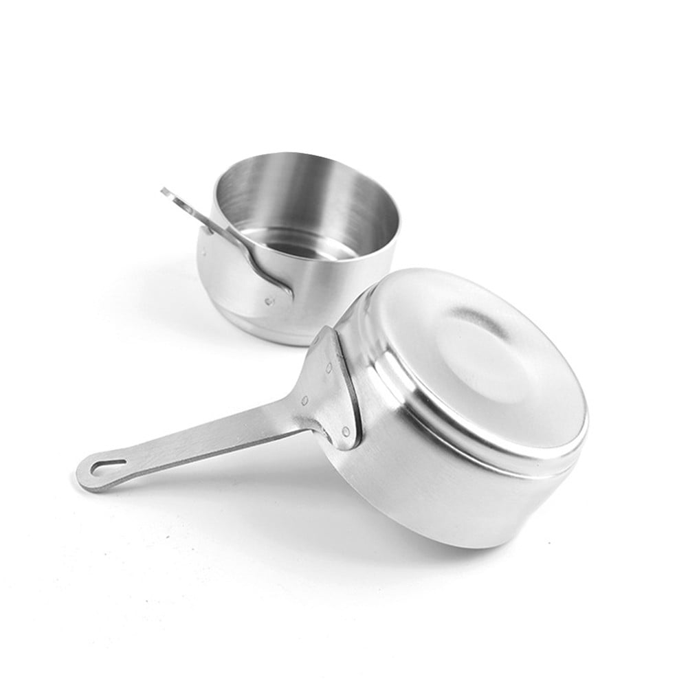 Leke 2Pcs Pot Gravy Stainless Steel Milk Pot Mini Sauce Pan Non