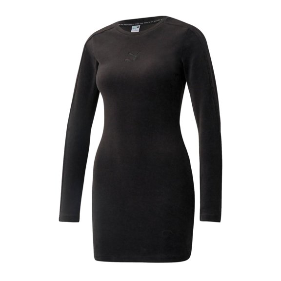 Vestido Puma Iconic Velour Fitted para Mujer 589764-01 negro S