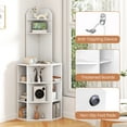 thumbnail image 2 of Gymax Set Of 2 6-Tier Corner Shelf 63'' Tall Corner Bookshelf w/ 2 USB Ports & Charging White, 2 of 6