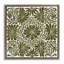 Stupell Industries Centric Circular Flowers Abstract Painting Brown Floater Framed Canvas Art Print Wall Art, 18 x 18