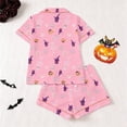thumbnail image 4 of LILIYA Halloween Nightwear Set, Short Sleeve Collared Top and Shorts, Cute Funny Pumpkin Ghost Print Pajamas, Cozy Loungewear, 2026 Trendy Homewear 9-10 Years, 4 of 9