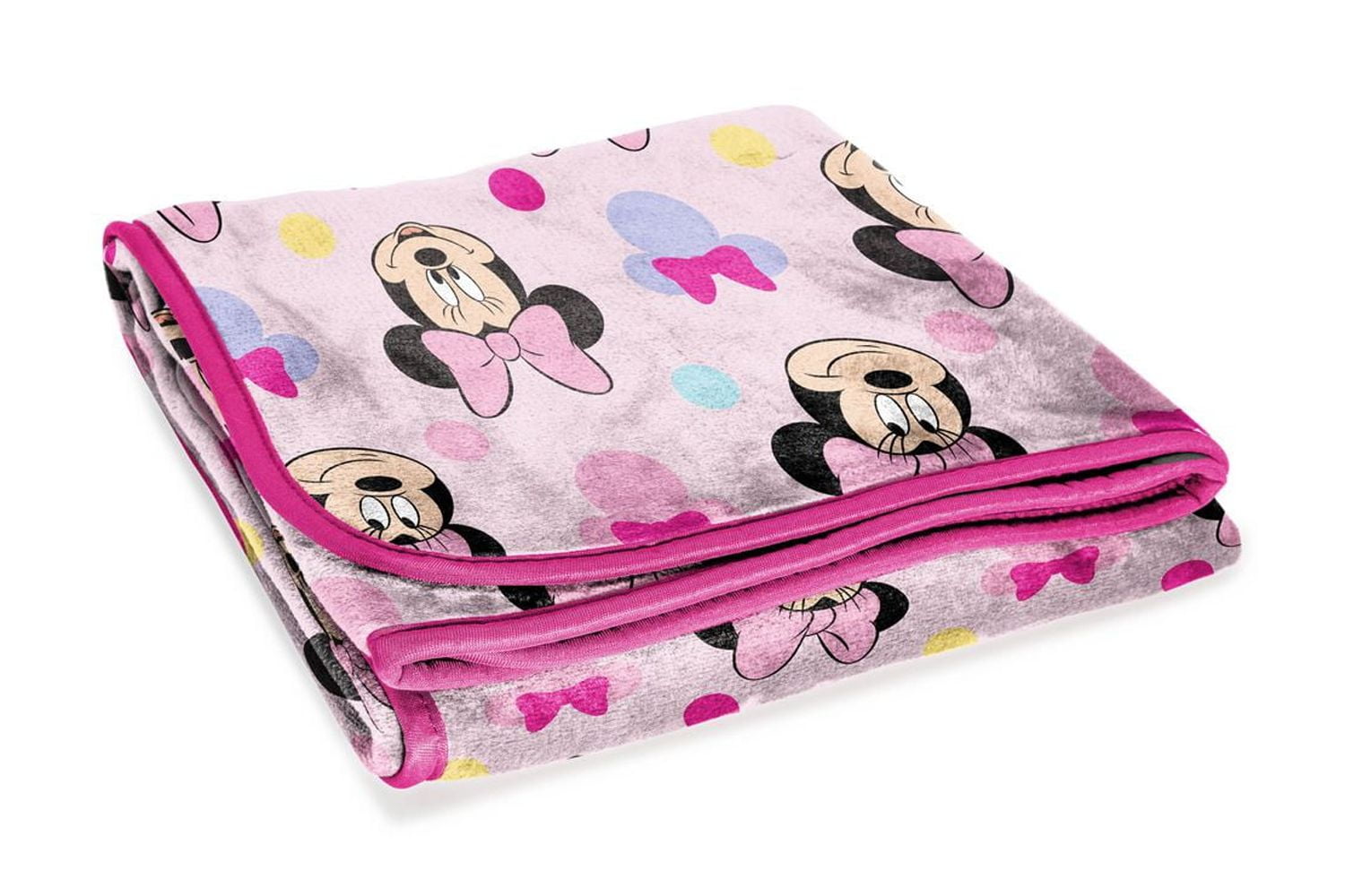 Minnie Mouse Jeté en Molleton Toucher Soie pour Enfants, 100 % Polyester 101,6 x 127 cm