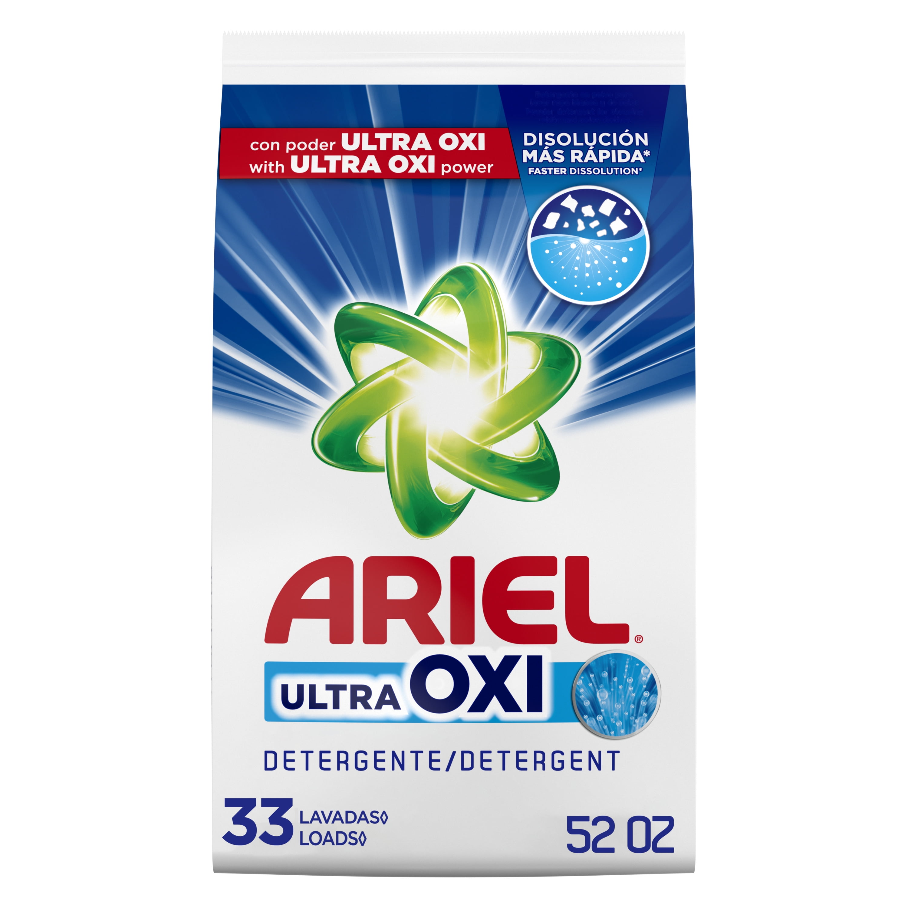 Ariel, with Ultra Oxi, Powder Laundry Detergent, 52 Oz 33 Loads