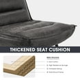thumbnail image 3 of Mcombo Modern Chair with Ottoman, Wingback Club Accent Chairs for Living Room, Bronzing Fabric Upholstered Leisure Chairs with Metal Legs 4400 (Dark Grey), 3 of 8