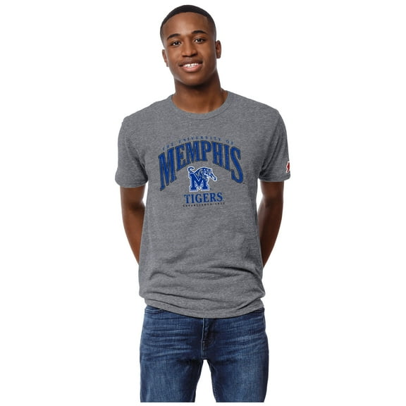 Men's League Collegiate Wear Heather Gray Memphis Tigers Victory Falls Tri-Blend T-Shirt