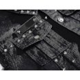 thumbnail image 4 of Chaleco vaquero para hombre, chaqueta sin mangas, estilo punk, informal, con solapa y remaches, 4 of 5