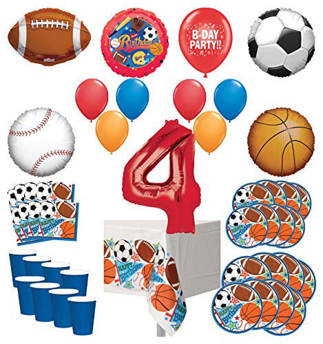 Mayflower Products Baseball 4th Birthday Party Supplies and Balloon Bouquet Decorations