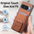 thumbnail image 3 of for Google Pixel 9 Pro XL Back Case, Luxury Ultra Slim Carbon Fiber Card Slot with Kickstand Shockproof Protective, Support Car Magnetic Mount Case Cover for Google Pixel 9 Pro XL, Brown, 3 of 8