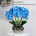 thumbnail image 3 of Yuarrent Grandes orquídeas artificiales Bonsai Phalaenopsis Faux Plants Arreglos de flores para centros de Sala de estar Boda Decoración Azul, 3 of 6