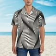 thumbnail image 4 of White Black Wave Hawaiian Shirts For Men, Summer Short-Sleeve Relaxed-Fit Button-Down Shirts Large, 4 of 9