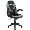 thumbnail image 3 of Emma + Oliver Gaming Racing PC Chair with Flip-up Arms, Gray/Black LeatherSoft, 3 of 16