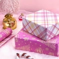 thumbnail image 4 of Pink Christmas Wrapping Paper Rolls Cute Kids Reversible Tree Thick Aesthetic Elegant Gift Wrap Sheets Heavy Duty Girls Girly Princess Total 28.5sq.ft, 4 of 6