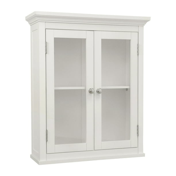 Elegant Home Fashions Madison Bathroom Storage Mounted Wall Cabinet With Glass Doors White Com - White Wall Cabinet With Glass Doors