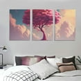 thumbnail image 3 of Fenyluxe Fall Decor Pink Cherry Trees Canvas Wall Art 3 Piece Set 12x16x3pcs, 3 of 4